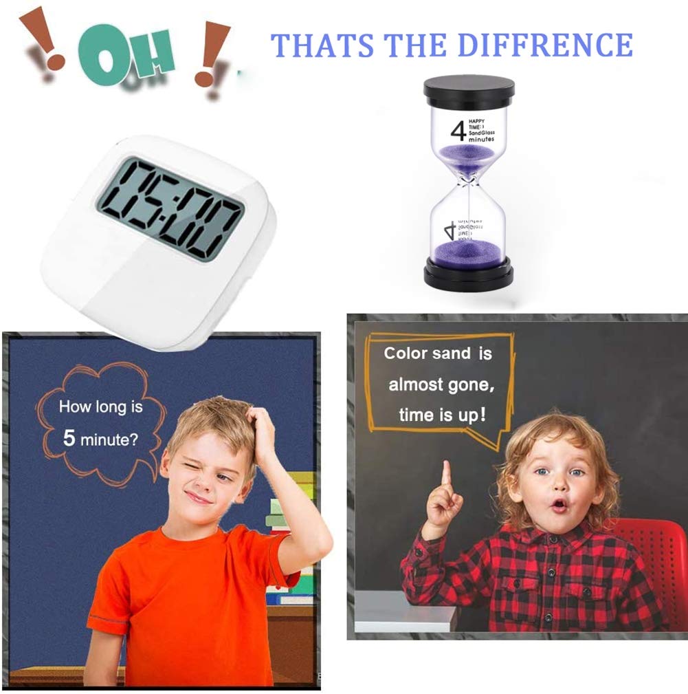 Suliao Hourglass 4 Minute Sand Timer: Colorful Sand Watch 4 Min, Small Purple Sand Clock, Plastic Hour Glass Sandglass For Kids,